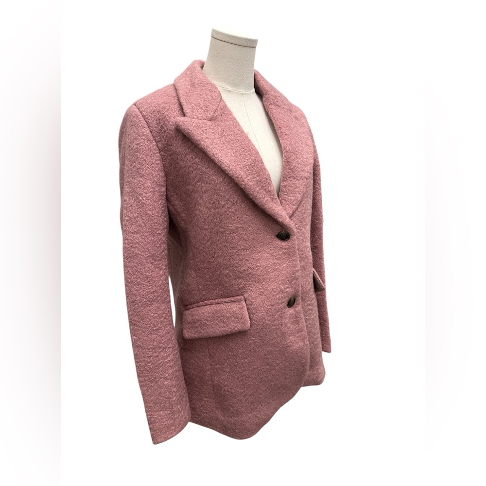 ELLEN TRACY Blazer 2-Button Coat Jacket Pink Flat Boucle Sz Small $229 MSRP NWT - Picture 3 of 11